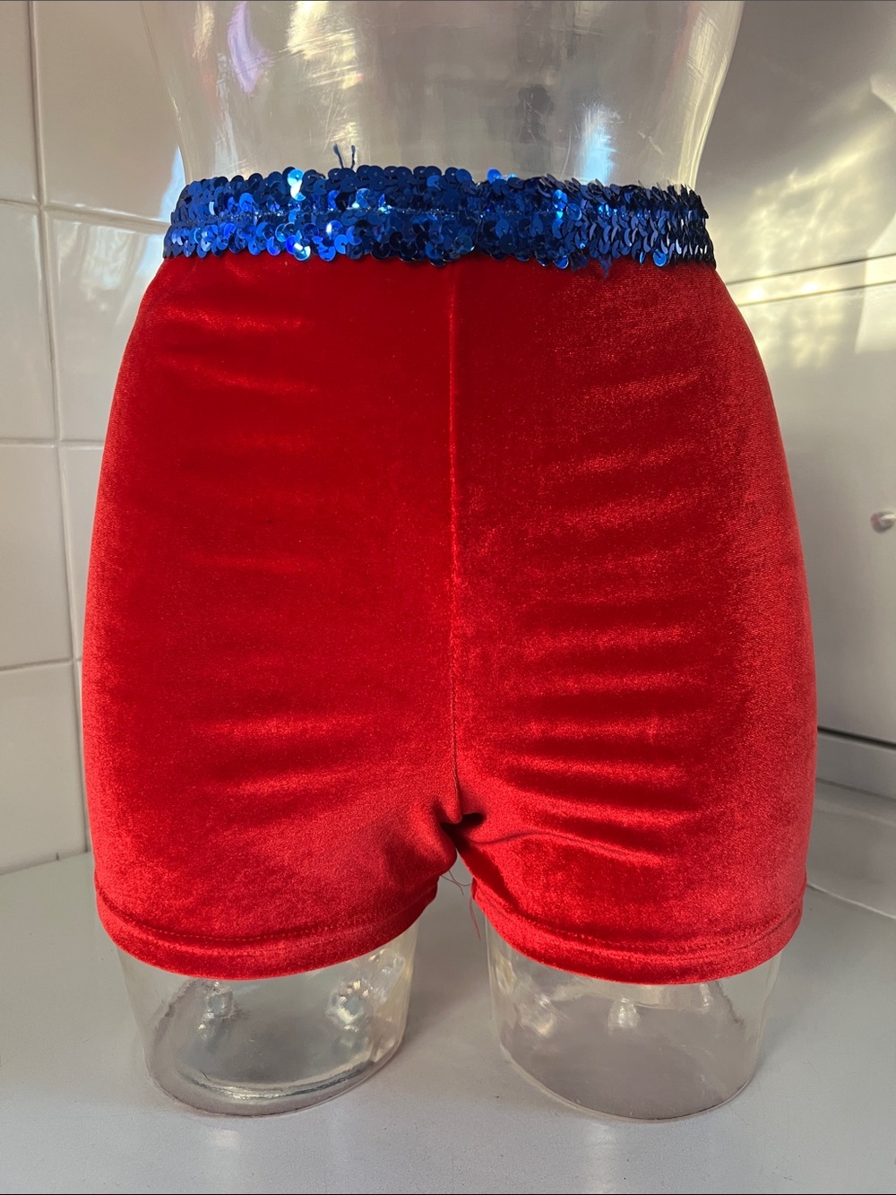 Miss Firecracker Velvet Sequins Dance Shorts S NWOT